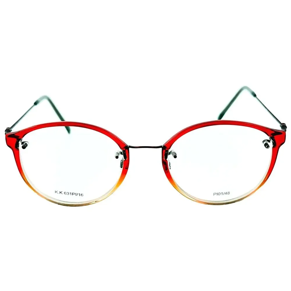 Kazuo Kawasaki MP631PI Womens Plastic  Eyeglass Frame 16 Red Half 48-20 Japan
